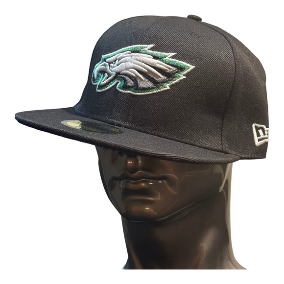 Philadelphia Eagles New Era 59Fifty Fitted Cap Black Baseball Hat NFL - Picture 10 of 11
